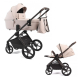 Коляска детская Peppy Monaco thermo (1.0) 2 в 1 Beige (молочный), рама серо-коричневая