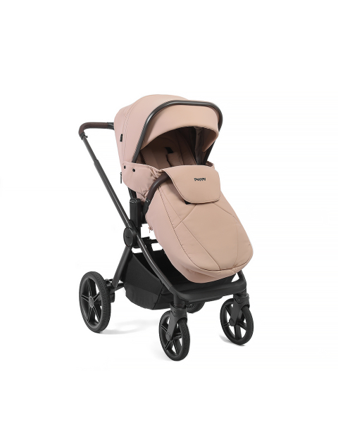 Коляска детская Peppy Soho 2 в 1 Rose (пыльная роза), рама серо-бежевый