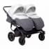 Коляска для двойни 2 в 1 Indigo Charlotte Sity Duo, Cs 05 (Темно-серый + Светло-серый)