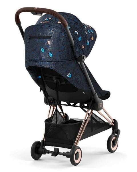 Коляска прогулочная Cybex Coya шасси Rose Gold, FE Jewels of Nature (Синий с принтом)
