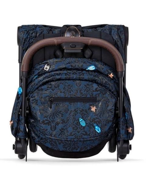 Коляска прогулочная Cybex Coya шасси Rose Gold, FE Jewels of Nature (Синий с принтом)