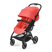 Коляска прогулочная Cybex Eezy S+ 2 BLK (с аксессуарами и бампером), Hibiscus Red (Коралловый)