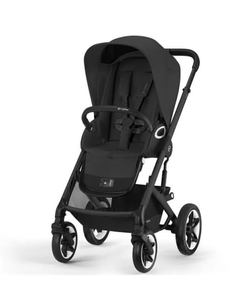 Коляска прогулочная Cybex Talos S Lux шасси BLK (с дождевиком), Moon Black (Черный)