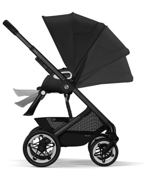 Коляска прогулочная Cybex Talos S Lux шасси BLK (с дождевиком), Moon Black (Черный)