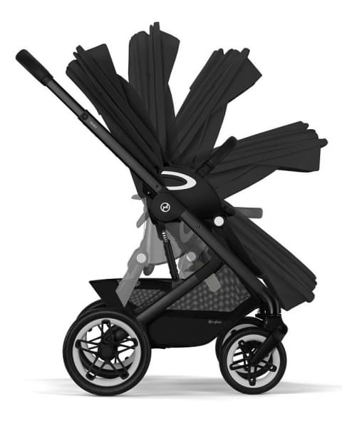 Коляска прогулочная Cybex Talos S Lux шасси BLK (с дождевиком), Moon Black (Черный)