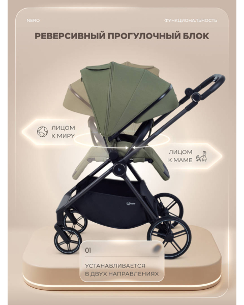 Коляска прогулочная Rant Nero Carbon Green