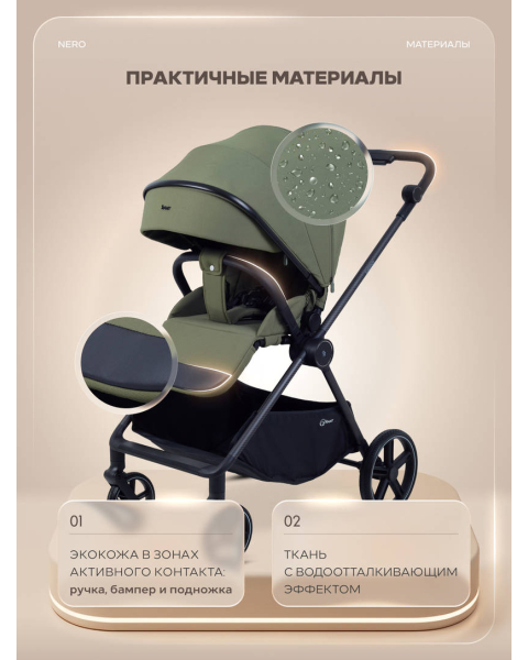 Коляска прогулочная Rant Nero Carbon Green