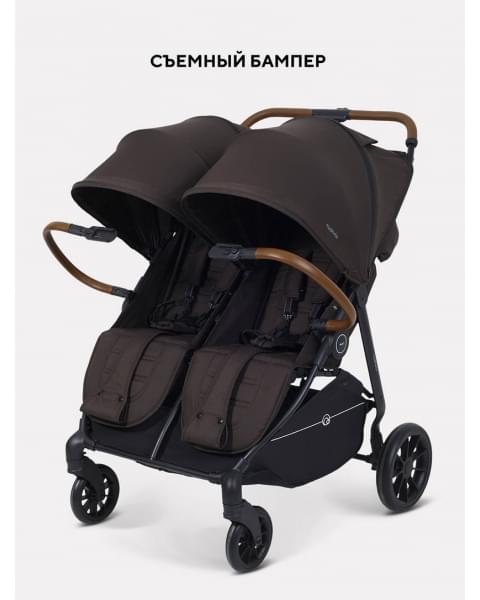 Коляска прогулочная для двойни Rant Twinny Chocolate 2025