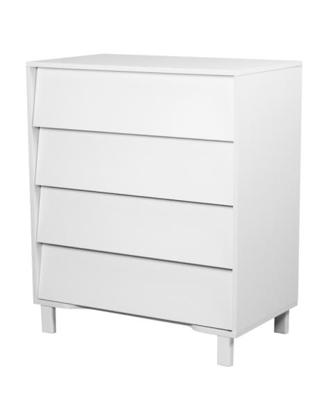 Комод INDIGO Norden 800/4 ЛДСП, шариковые направляющие (белый-белый)