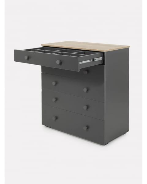 Комод пеленальный Rant Levi 80/5 с органайзером Moon grey