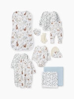 Комплект для новорожденного на выписку из роддома от Happy Baby white blue