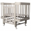 Кровать детская INDIGO Tiny (ложе 100х70, закругленные углы, продольный маятник + колеса) массив б (кашемир-кашемир)