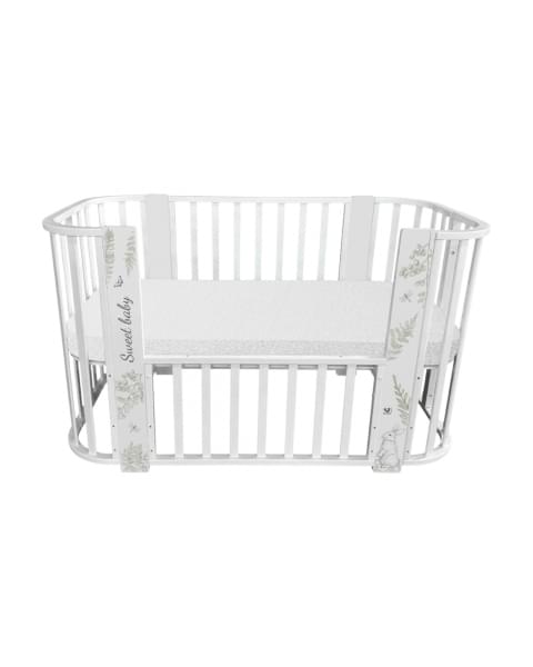 Кровать детская 5 в 1 Sweet Baby Arte белая/заяц