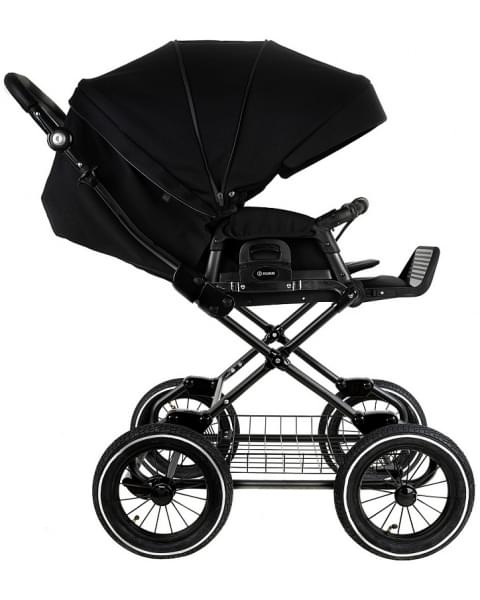 Детская коляска Roan Bass Next Classic 2.0 d12 3 в 1 с автокреслом Tutis Elo Lux EduSky Black BNC/85/2 Caviar/Black/руч.Cappuccino