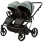 Детская коляска для двойни Adamex Leo Duo Deluxe 2 в 1 DUO-SA20 (СЕРО-ЗЕЛЁНАЯ КОЖА)