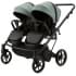 Детская коляска для двойни Adamex Leo Duo Deluxe 2 в 1 DUO-SA20 (СЕРО-ЗЕЛЁНАЯ КОЖА)
