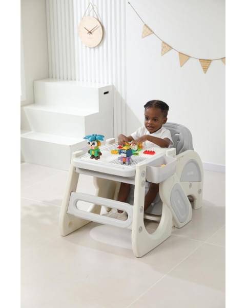 Стул для кормления UNIX Kids Cloud Трансформер (3 in 1) Grey