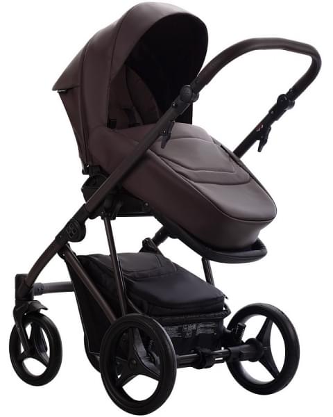 Детская коляска Bebetto Pelpasso Pro 3 в 1 с автокреслом Avionaut Cosmo 05 Brown коричневая кожа/коричневая рама