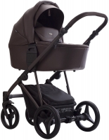 Детская коляска Bebetto Pelpasso Pro 3 в 1 с автокреслом Avionaut Cosmo 05 Brown коричневая кожа/коричневая рама