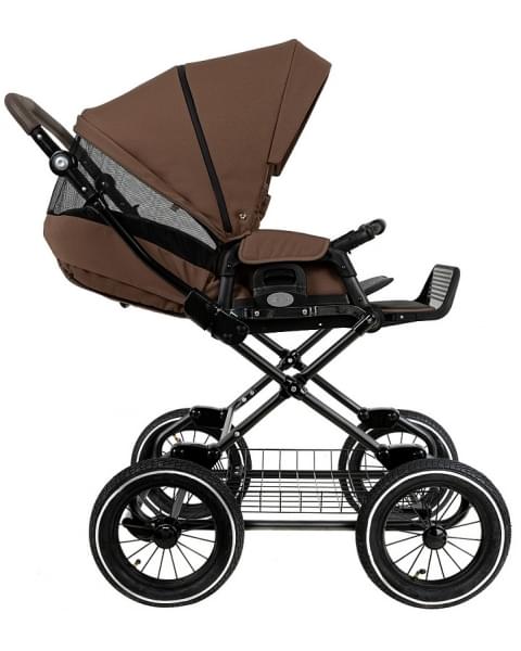 Детская коляска Roan Bass Next Classic 2.0 d12 3 в 1 с автокреслом Tutis Elo Lux EduSky Black BNC/81/2 Mocha Mousse/Black/руч.Cappuccino