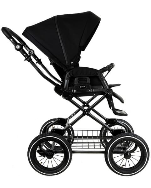 Детская коляска Roan Bass Next Classic 2.0 d12 3 в 1 с автокреслом Tutis Elo Lux EduSky Black BNC/85/2 Caviar/Black/руч.Cappuccino