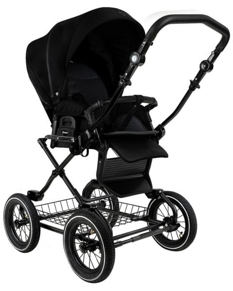 Детская коляска Roan Bass Next Classic 2.0 d12 3 в 1 с автокреслом Tutis Elo Lux EduSky Black BNC/85/2 Caviar/Black/руч.Cappuccino