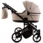 Детская коляска для двойни Adamex Leo Duo Deluxe 2 в 1 DUO-SA7 (СВ.БЕЖЕВАЯ КОЖА)