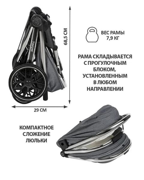 Детская коляска Sevillababy Tinum 2 в 1 Lt.Grey/светло-серый