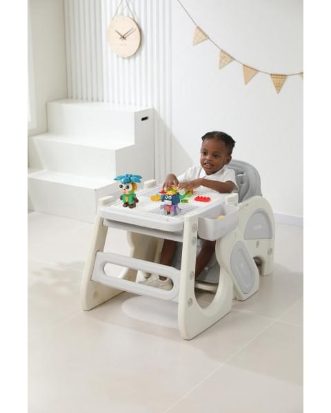 Стул для кормления UNIX Kids Cloud Трансформер (3 in 1) Grey
