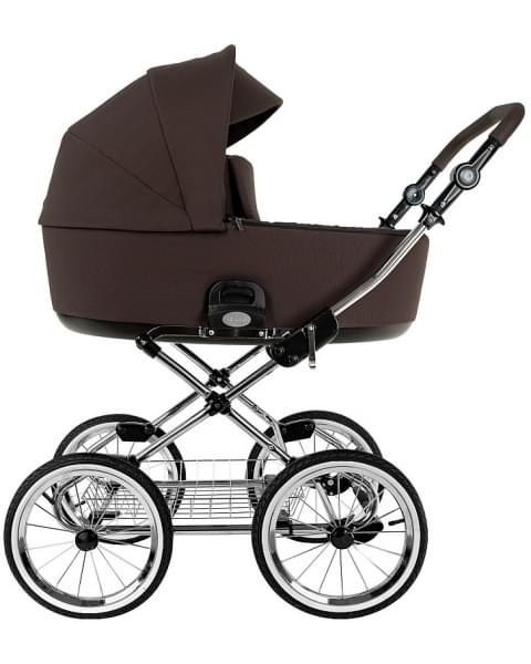 Детская коляска Roan Bass Next Classic 2.0 d14 3 в 1 с автокреслом Tutis Elo Lux EduSky Black BSNC/93/2 Turkish Coffe/Black/руч.Cappuccino