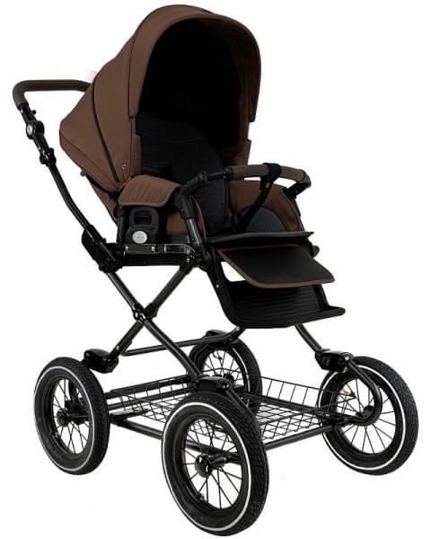 Детская коляска Roan Bass Next Classic 2.0 d12 3 в 1 с автокреслом Tutis Elo Lux EduSky Black BNC/81/2 Mocha Mousse/Black/руч.Cappuccino