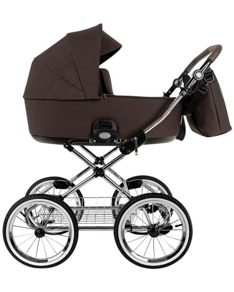 Детская коляска Roan Bass Next Classic 2.0 d14 3 в 1 с автокреслом Tutis Elo Lux EduSky Black BSNC/93/2 Turkish Coffe/Black/руч.Cappuccino