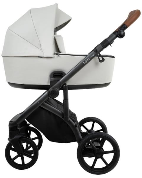 Детская коляска Roan Bass Next Кожа 2.0 3 в 1 с автокреслом Tutis Elo Lux EduSky Black BNL/70/2 Island Stone /Black/ руч.Коричневый