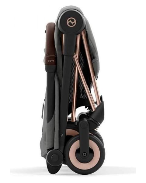 Прогулочная коляска Cybex Coya Mirage Grey с дождевиком и бампером/Rosegold
