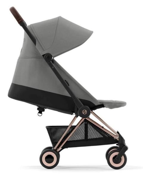 Прогулочная коляска Cybex Coya Mirage Grey с дождевиком и бампером/Rosegold
