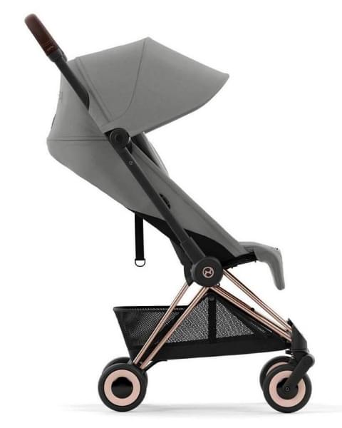 Прогулочная коляска Cybex Coya Mirage Grey с дождевиком и бампером/Rosegold