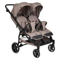 Прогулочная коляска для двойни Pituso Duocity PU 2023, Cappuccino (Коричневый)