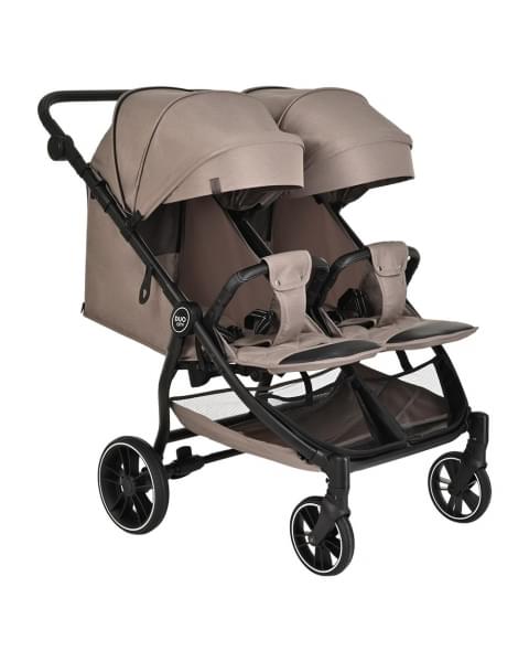 Прогулочная коляска для двойни Pituso Duocity PU 2023, Cappuccino (Коричневый)