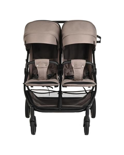 Прогулочная коляска для двойни Pituso Duocity PU 2023, Cappuccino (Коричневый)