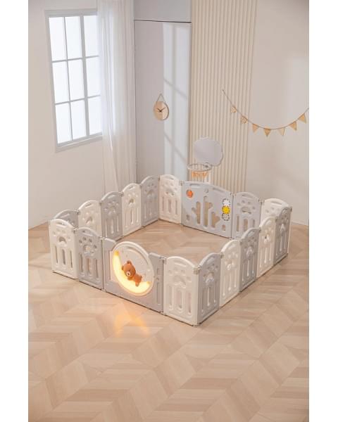 Манеж UNIX Kids DeLuxe Grey,180 x 200 см с игровыми аксессуарами