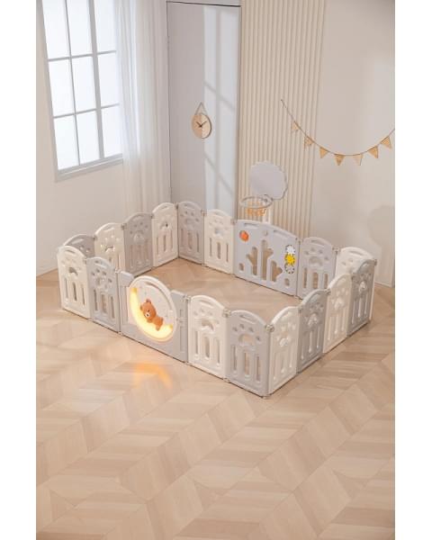 Манеж UNIX Kids DeLuxe Grey,180 x 200 см с игровыми аксессуарами