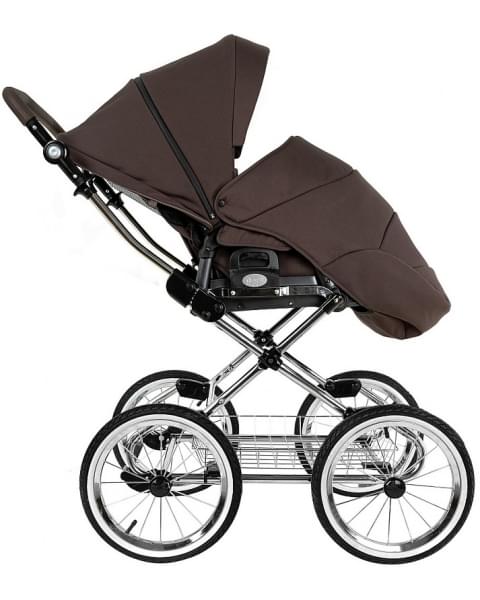 Детская коляска Roan Bass Next Classic 2.0 d14 3 в 1 с автокреслом Tutis Elo Lux EduSky Black BSNC/93/2 Turkish Coffe/Black/руч.Cappuccino