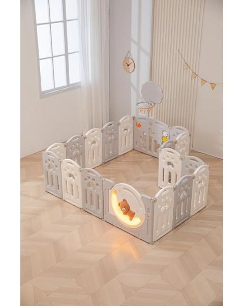 Манеж UNIX Kids DeLuxe Grey,180 x 200 см с игровыми аксессуарами