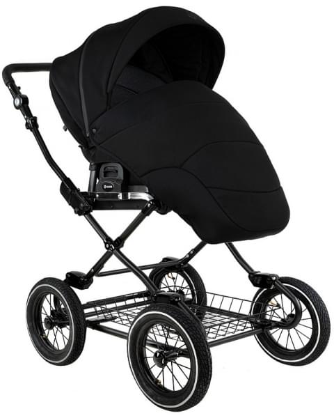 Детская коляска Roan Bass Next Classic 2.0 d12 3 в 1 с автокреслом Tutis Elo Lux EduSky Black BNC/85/2 Caviar/Black/руч.Cappuccino