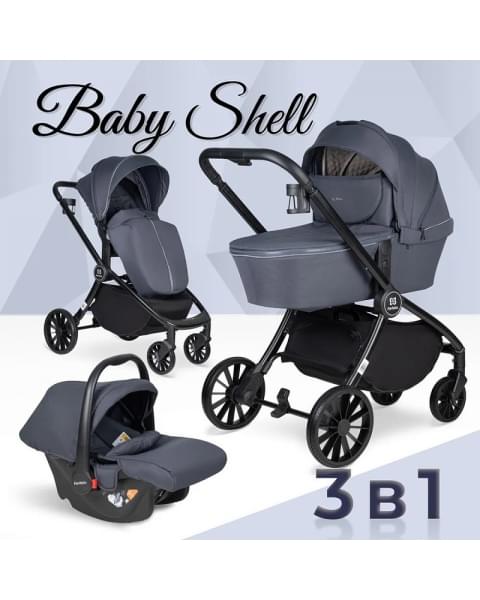 Детская коляска Farfello Baby Shell 3 в 1 2024 серый