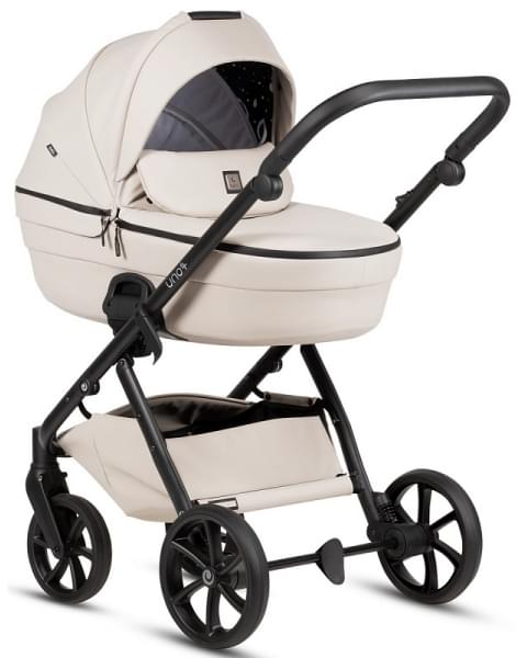 Детская коляска Tutis Uno 6 Plus Leather collection 3 в 1 с автокреслом Elo Lux EduSky Black 1402151 Latte