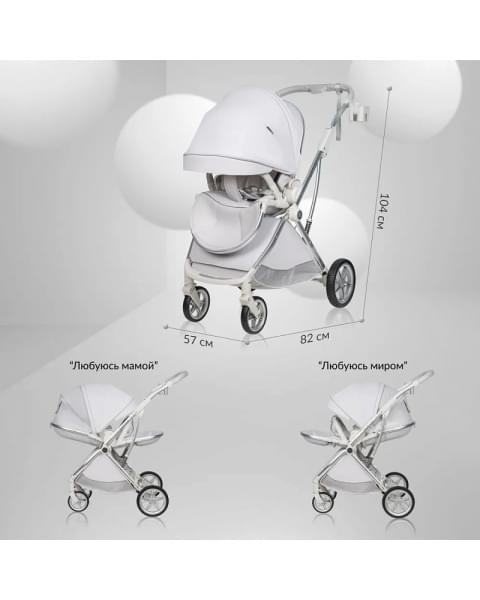 Детская прогулочная коляска Farfello Fest Lux Светло-серый/Light grey FL-14 цветная рама