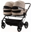 Детская коляска для двойни Adamex Leo Duo Deluxe 2 в 1 DUO-SA7 (СВ.БЕЖЕВАЯ КОЖА)