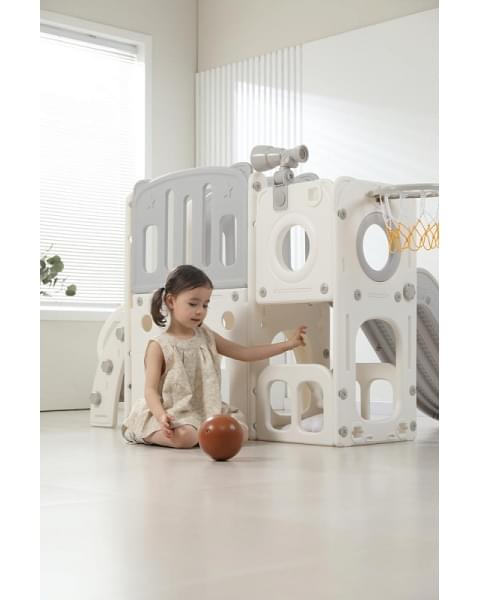 Игровой комплекс с горкой UNIX Kids Star Grey