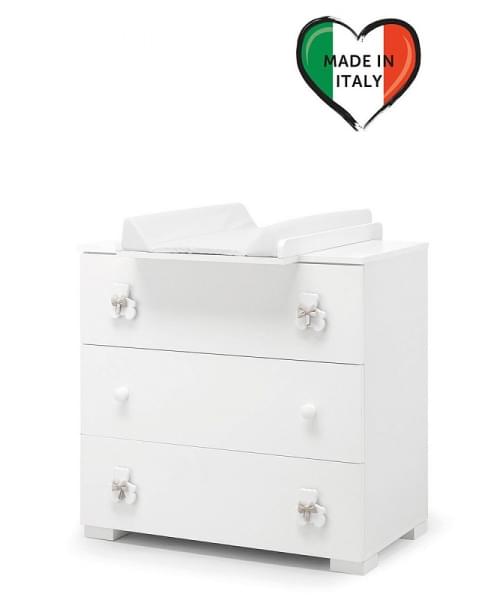 Тумба-комод с пеленальным столом Erbesi Dudu белый/песочный